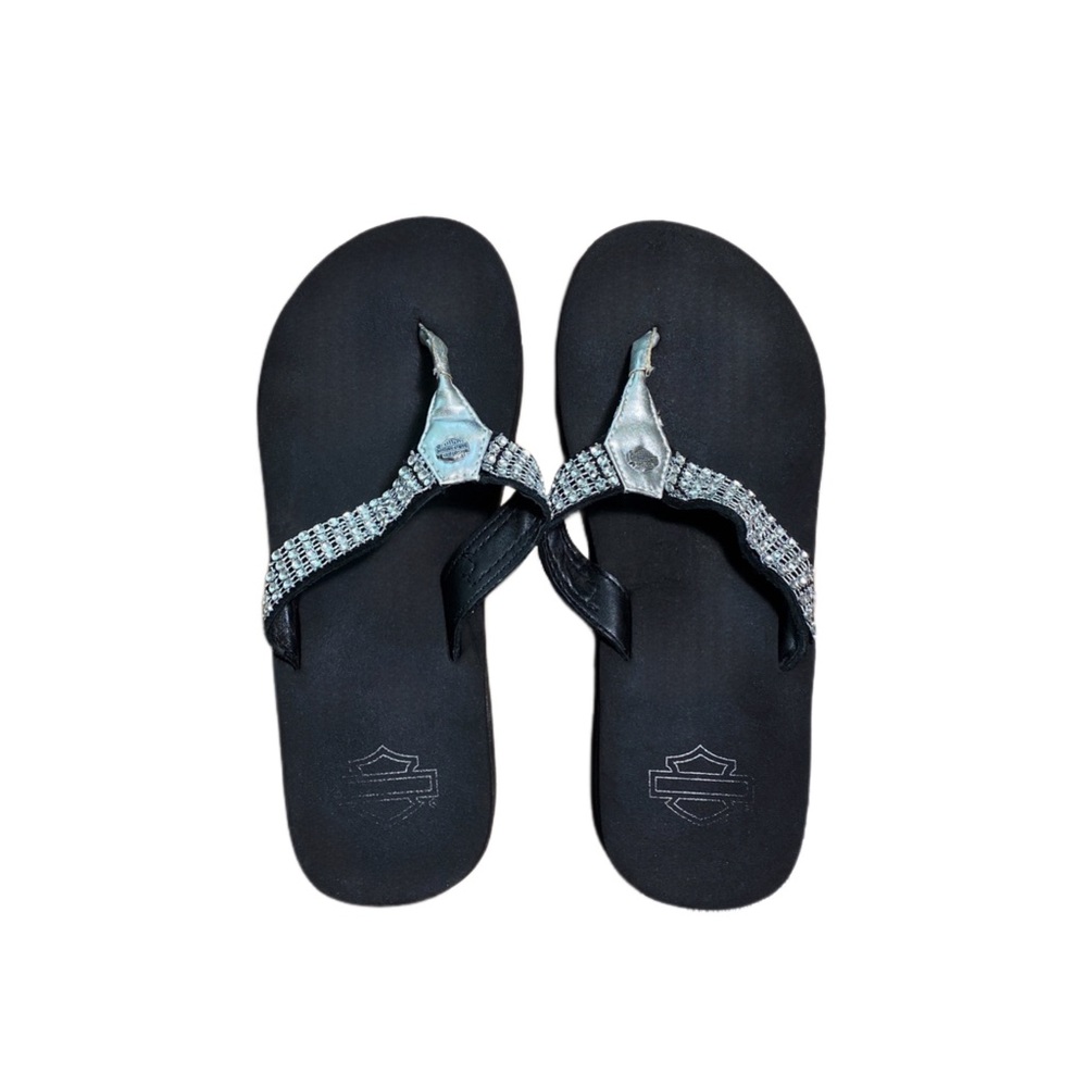 vintage y2k platform rhinestoned flip flops ♥︎